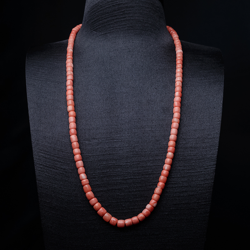 MOMO橘色珊瑚桶珠108佛珠-红掌柜