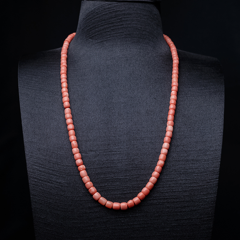 MOMO橘色珊瑚桶珠108佛珠-红掌柜