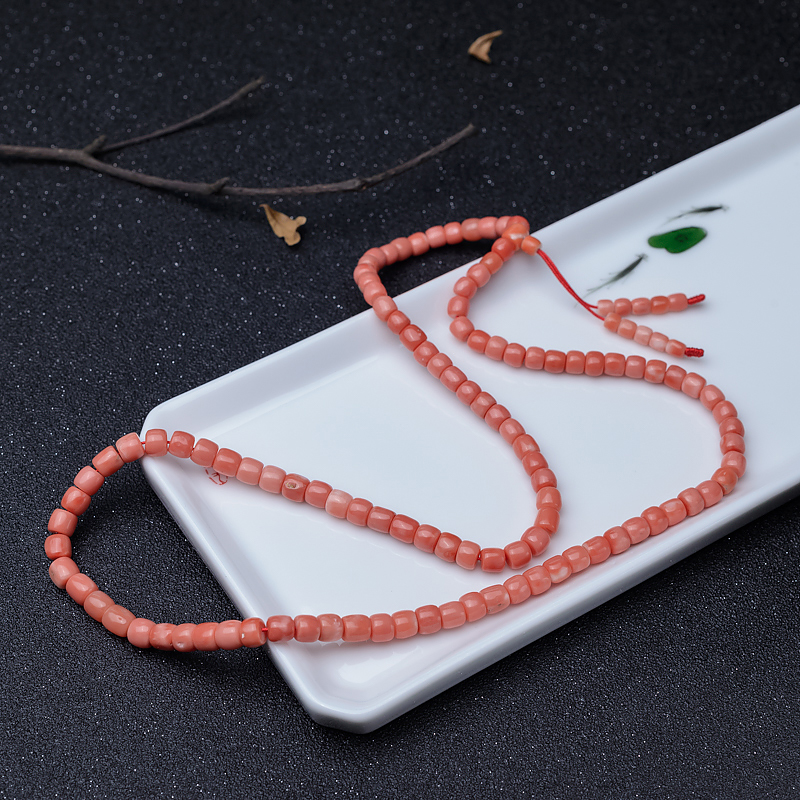 MOMO橘色珊瑚108佛珠-红掌柜