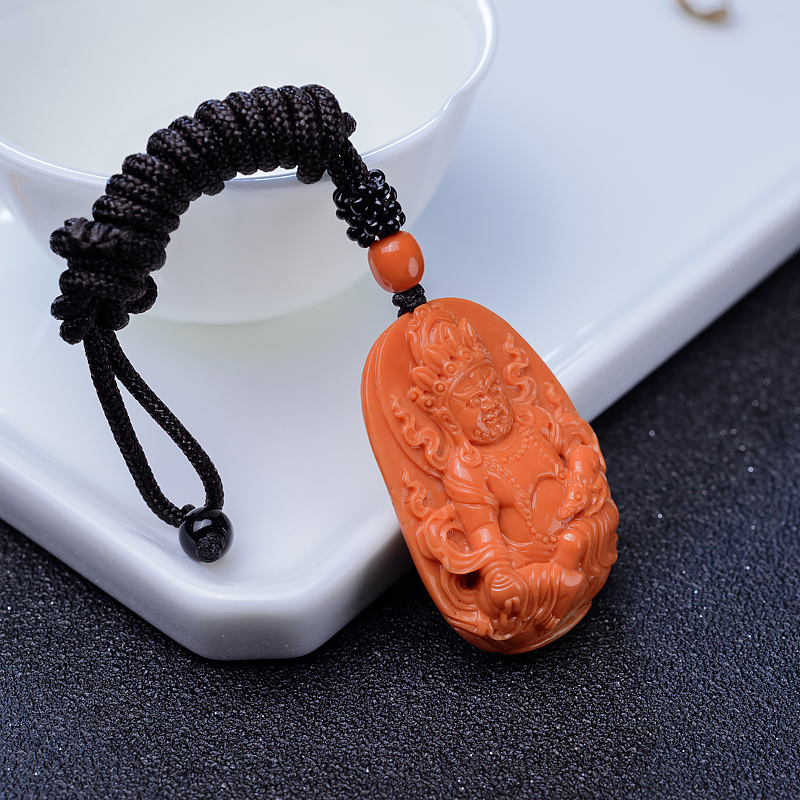 MOMO珊瑚黄财神吊坠-红掌柜