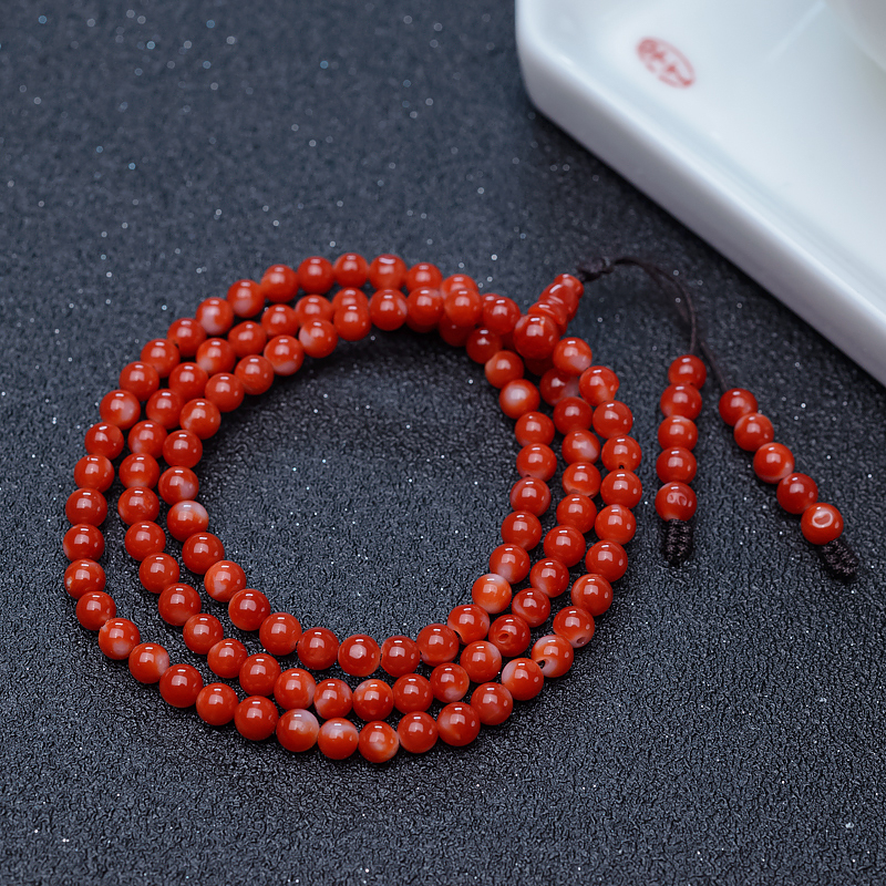 阿卡红珊瑚108佛珠-红掌柜