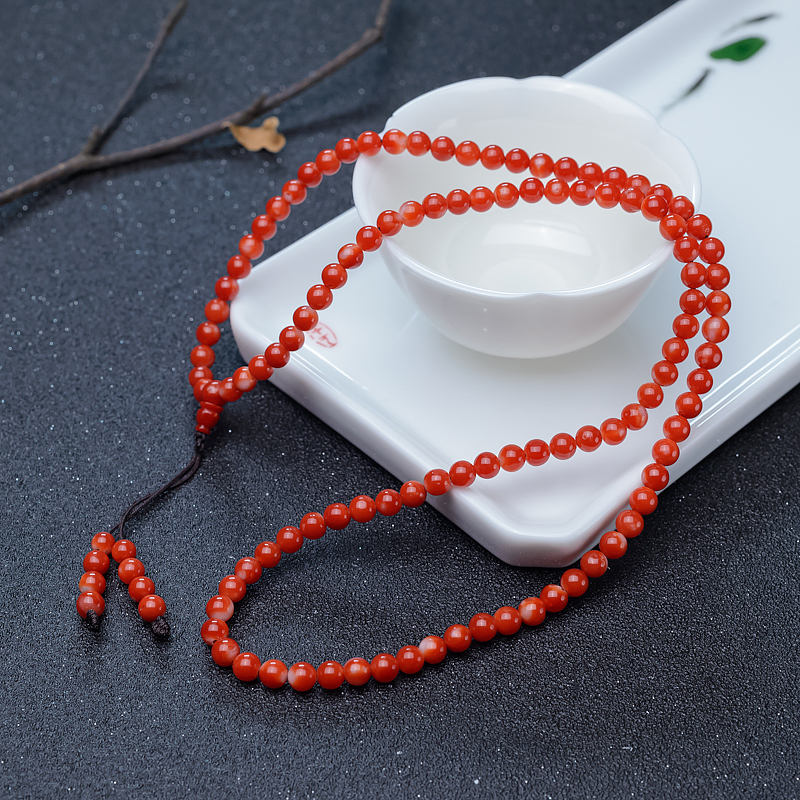 5mm正红珊瑚108佛珠-红掌柜