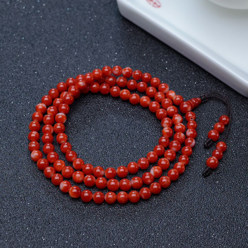 正红珊瑚108佛珠-红掌柜