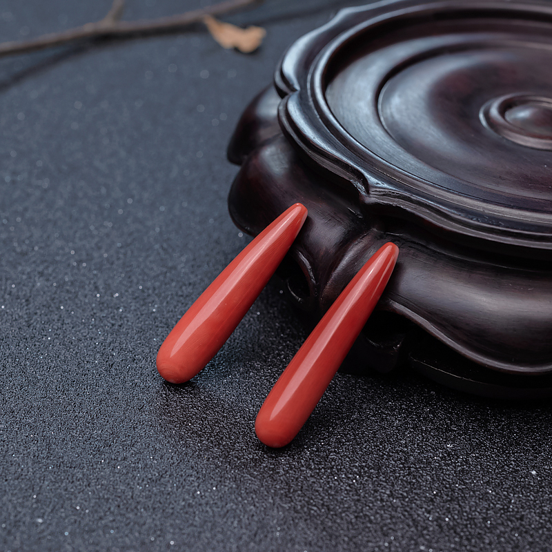 珊瑚水滴戒面-红掌柜