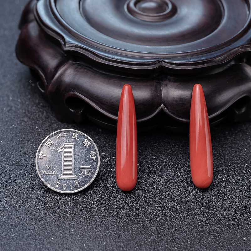 台湾MOMO珊瑚水滴戒面-红掌柜