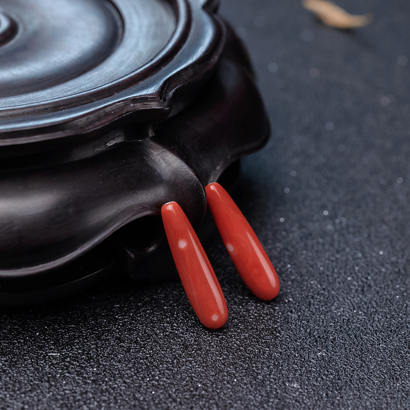 台湾MOMO珊瑚水滴戒面-红掌柜