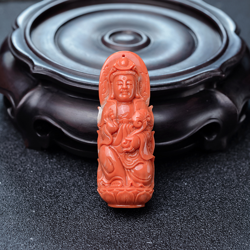 MOMO珊瑚观音吊坠-红掌柜