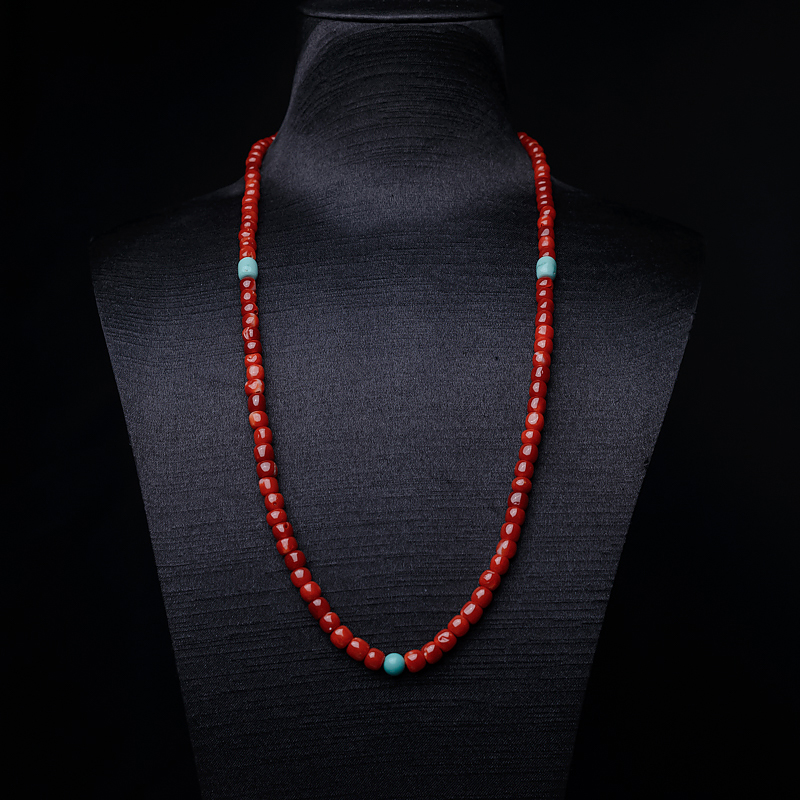 阿卡珊瑚苹果珠108佛珠-红掌柜