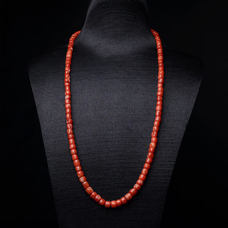 阿卡珊瑚桶珠塔链-红掌柜