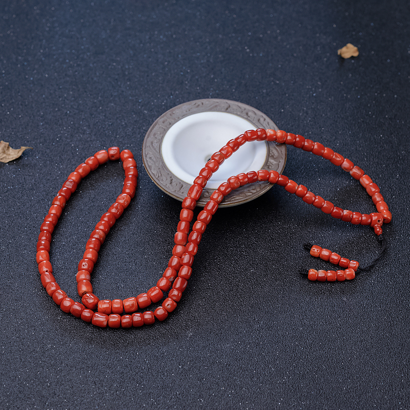 珊瑚桶珠塔链-红掌柜