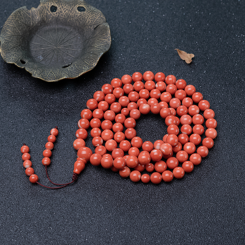珊瑚108佛珠-红掌柜