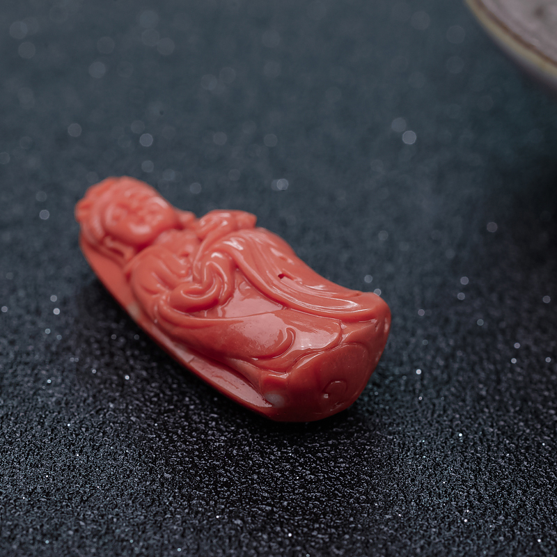 MOMO珊瑚观音吊坠-红掌柜