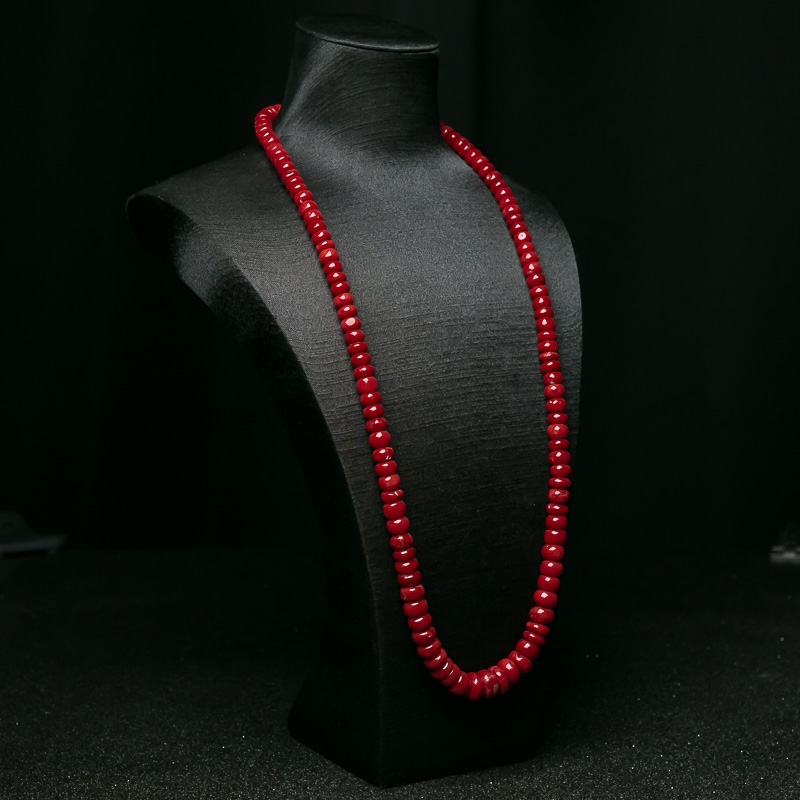 天然珊瑚算盘珠塔链-红掌柜