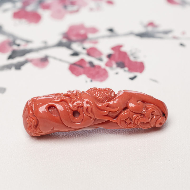 台湾珊瑚草龙吊坠-红掌柜