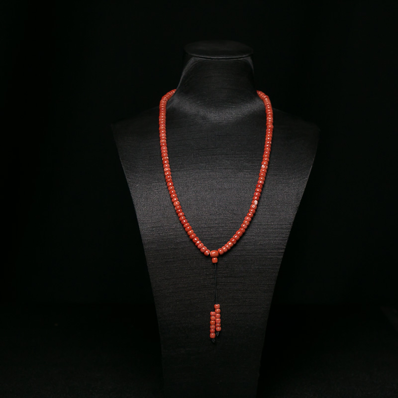 MOMO珊瑚算盘珠108佛珠-红掌柜