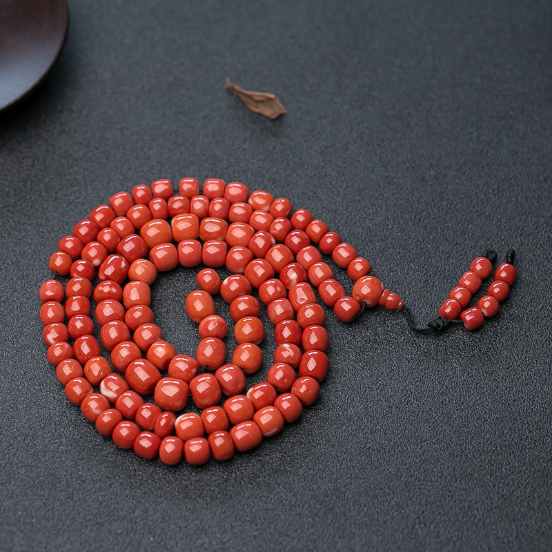 天然珊瑚苹果珠108佛珠-红掌柜