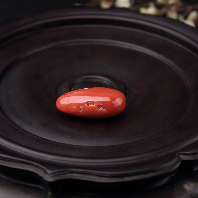 台湾天然MOMO珊瑚戒面-红掌柜