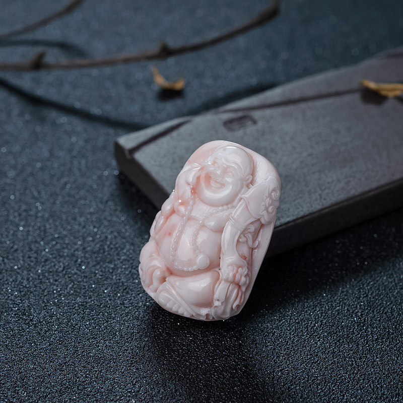 MISU珊瑚弥勒佛吊坠-红掌柜