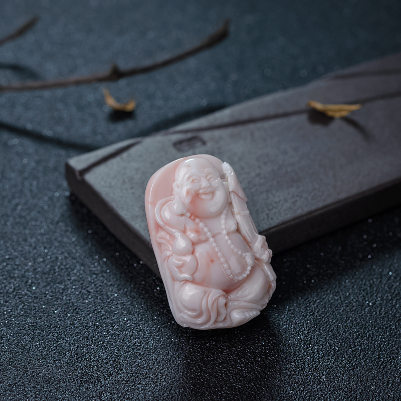 MISU粉红珊瑚吊坠-红掌柜