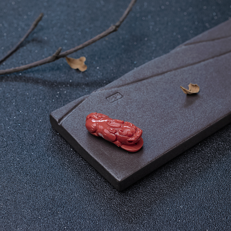 MOMO红珊瑚貔貅吊坠-红掌柜