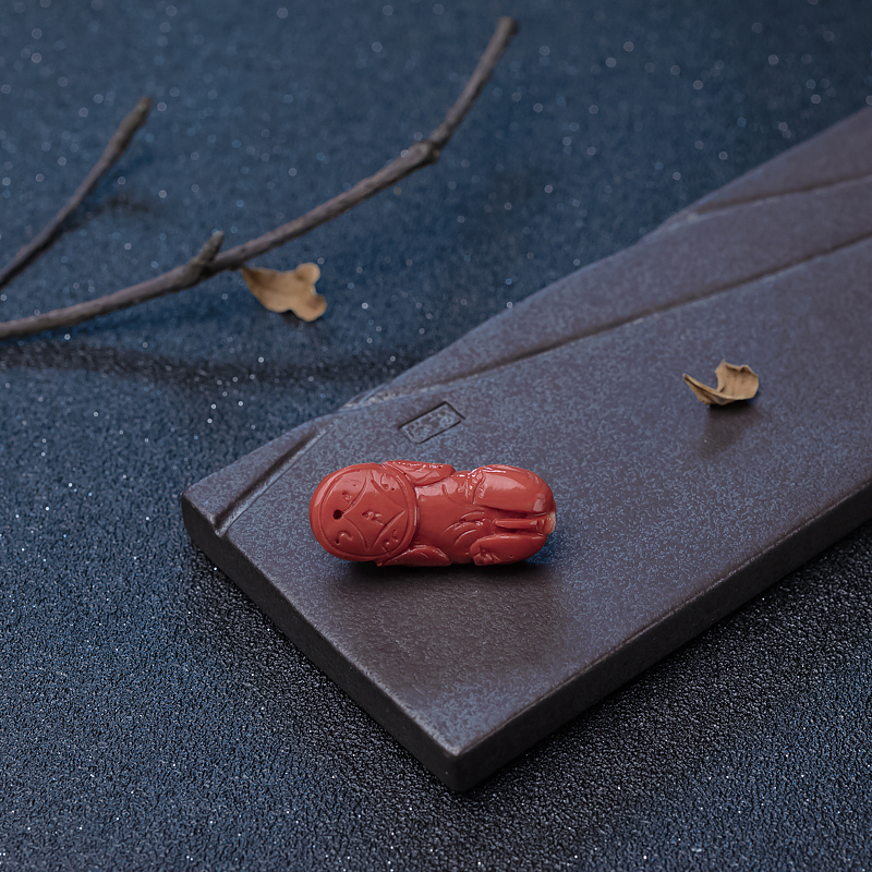 珊瑚貔貅吊坠-红掌柜