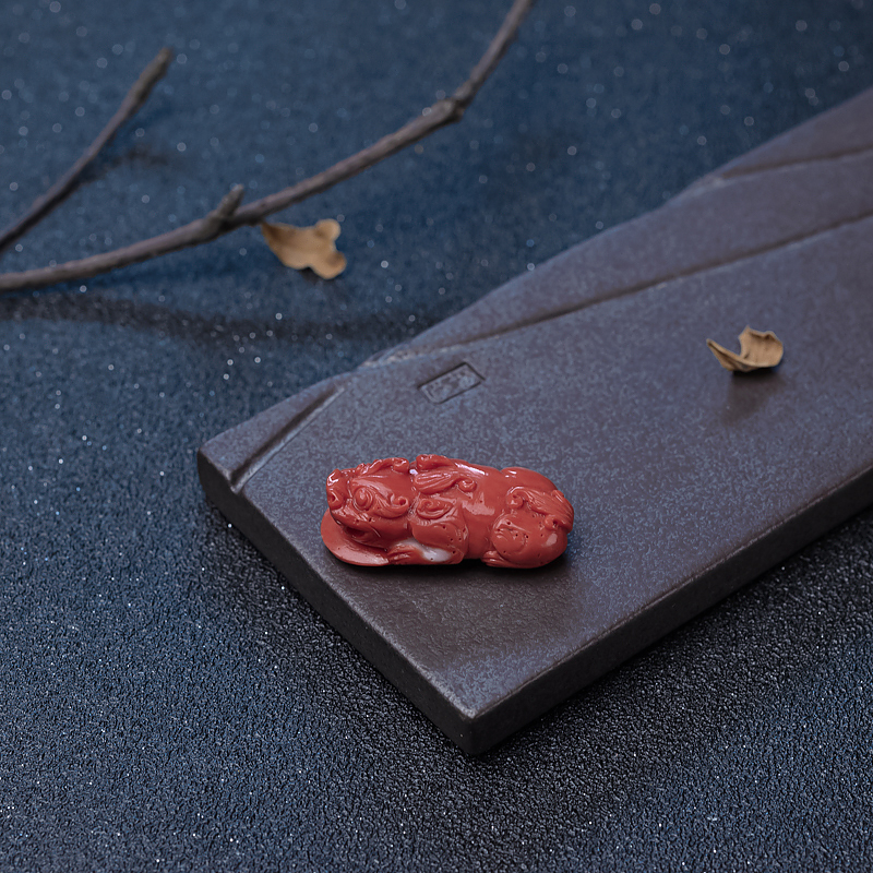 MOMO橘红珊瑚吊坠-红掌柜