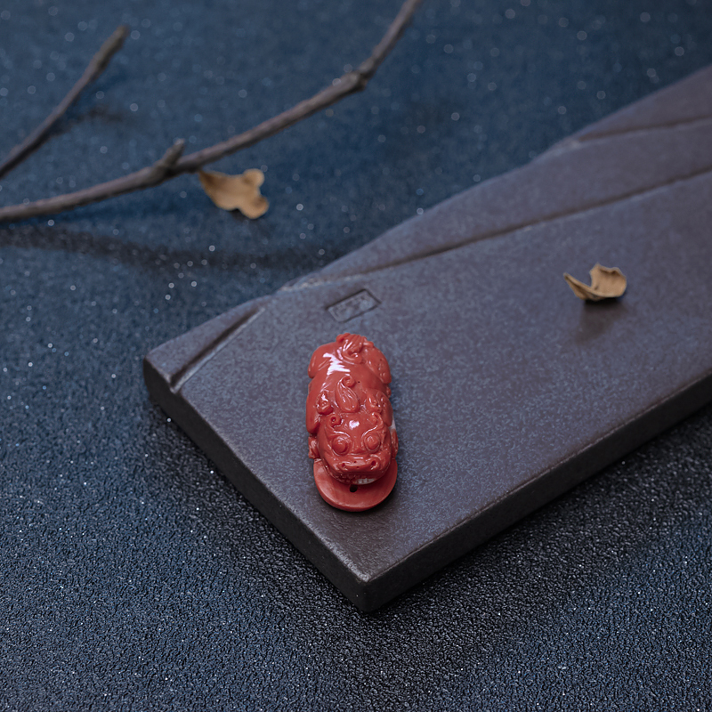 MOMO红珊瑚貔貅-红掌柜