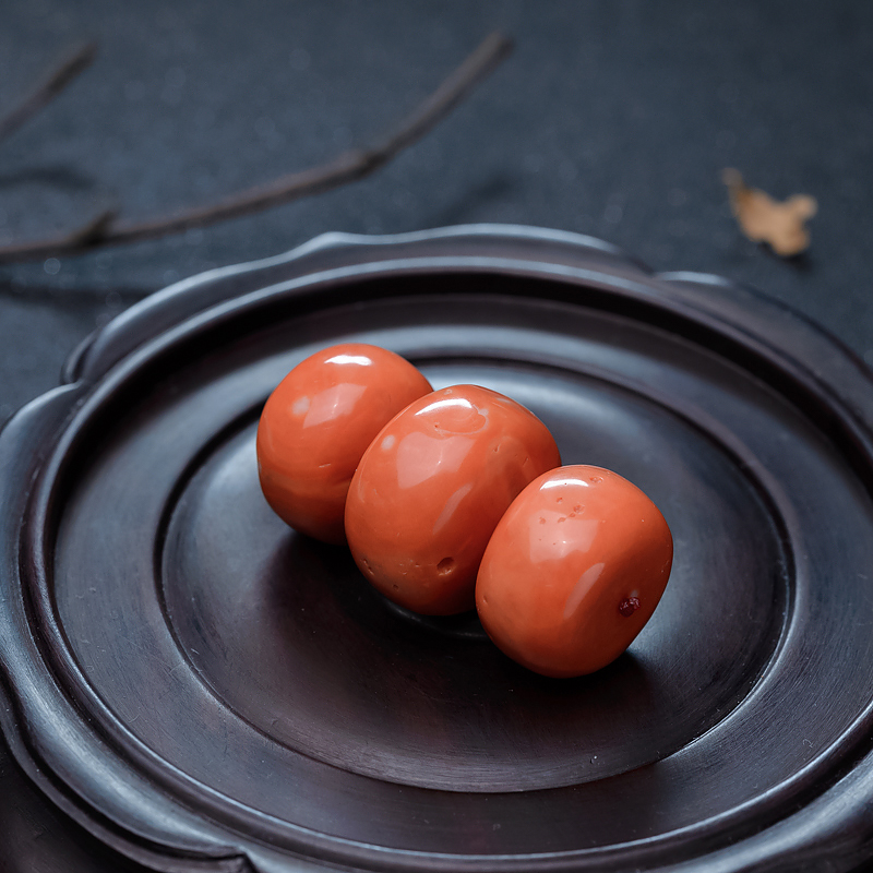 橘色珊瑚鼓珠-红掌柜