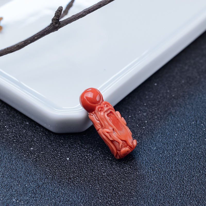 MOMO珊瑚寿星吊坠-红掌柜