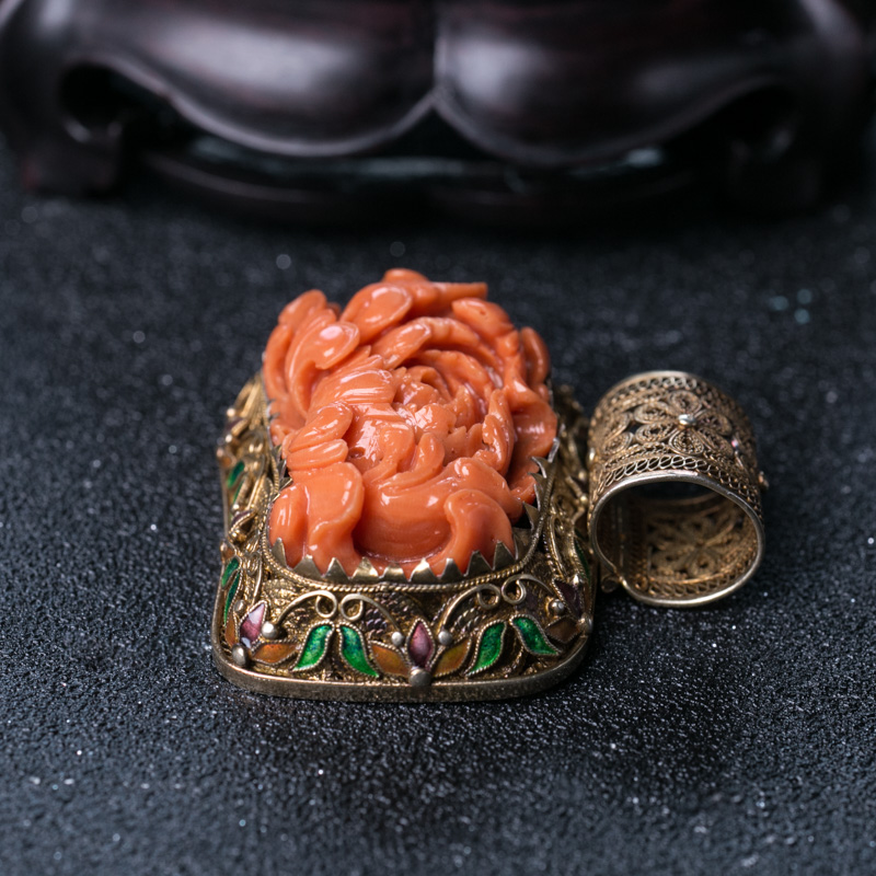 波罗的海珊瑚牡丹花吊坠-红掌柜