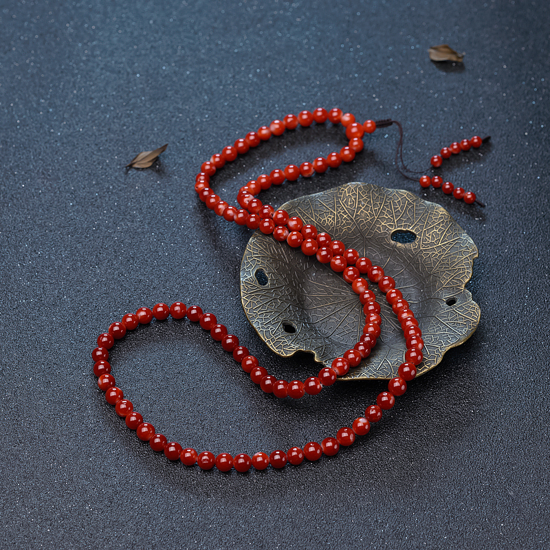 6mm阿牛血红珊瑚108佛珠-红掌柜