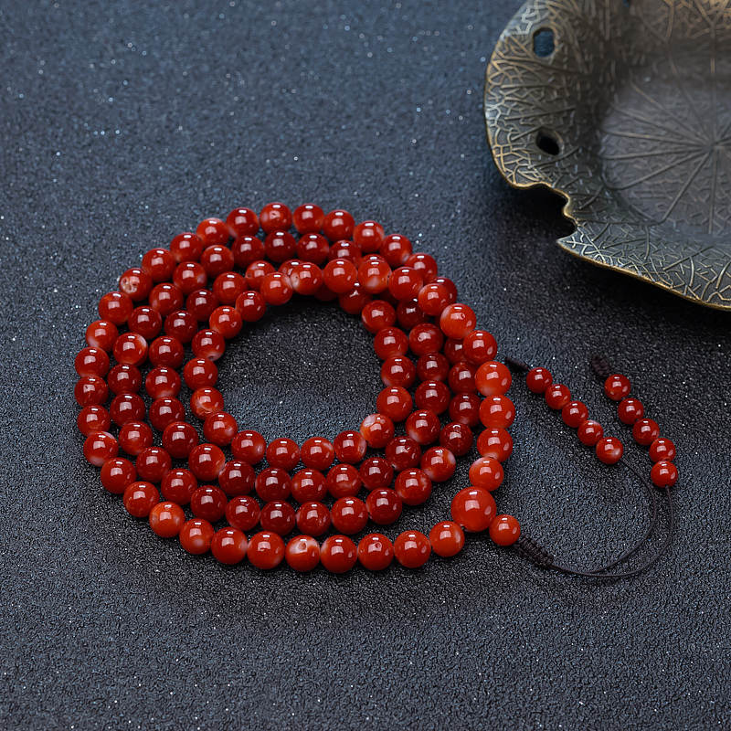 阿卡红珊瑚108佛珠-红掌柜