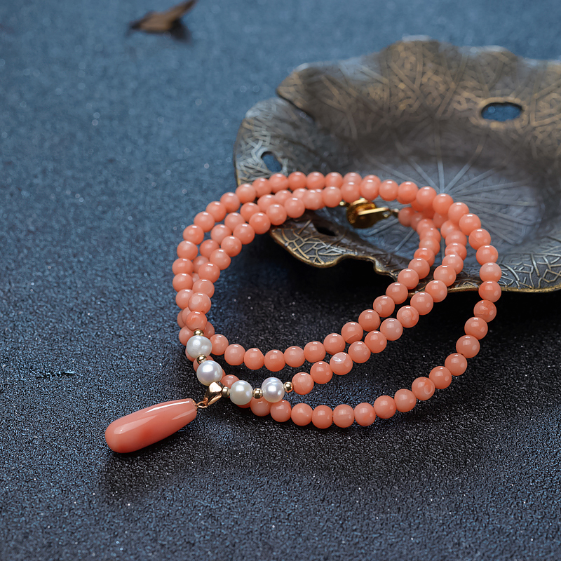 4mm深水珊瑚项链-红掌柜