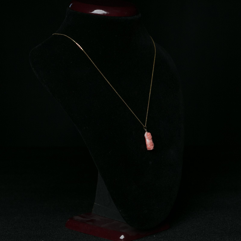 18K深水珊瑚佛项链-红掌柜