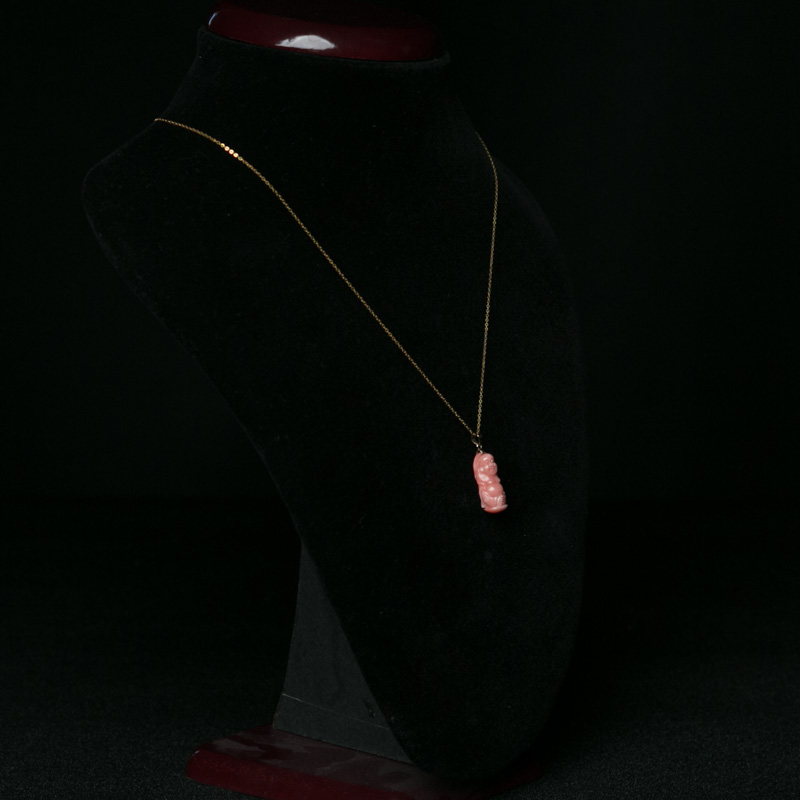 18K深水珊瑚佛项链-红掌柜