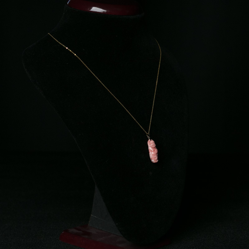 18K深水珊瑚佛项链-红掌柜