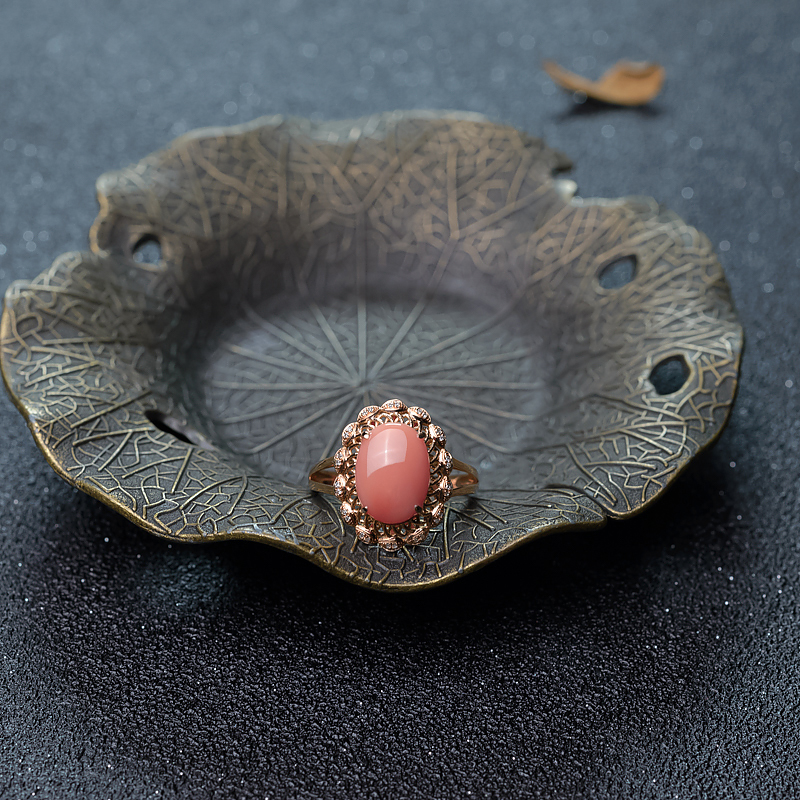 18K金镶钻深水珊瑚戒指-红掌柜