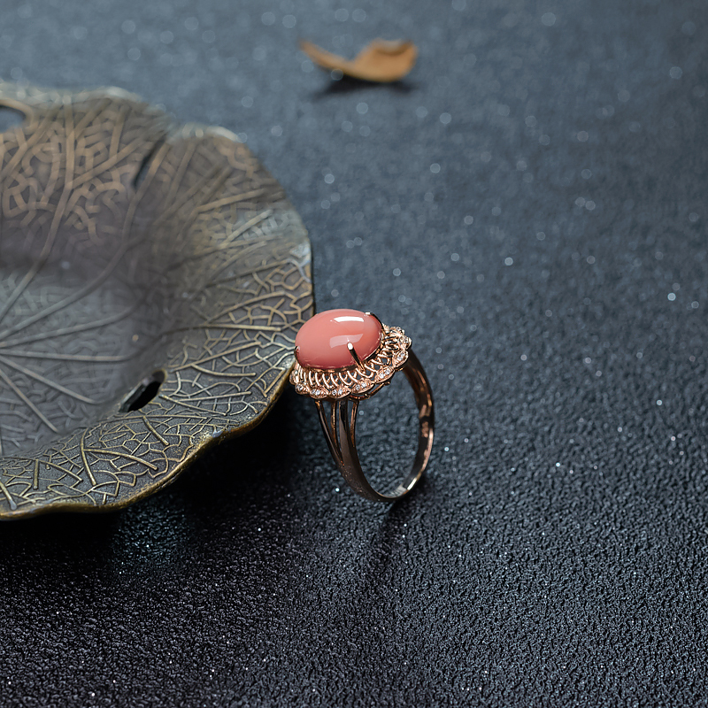 天然深水珊瑚戒指-红掌柜