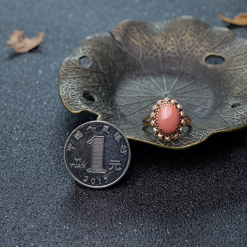 台湾深水珊瑚戒指-红掌柜