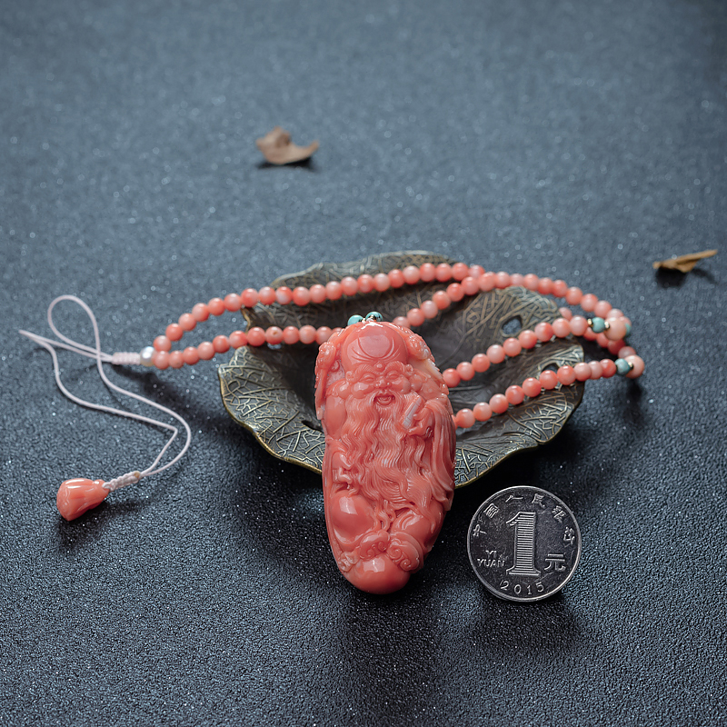 珊瑚寿星吊坠-红掌柜