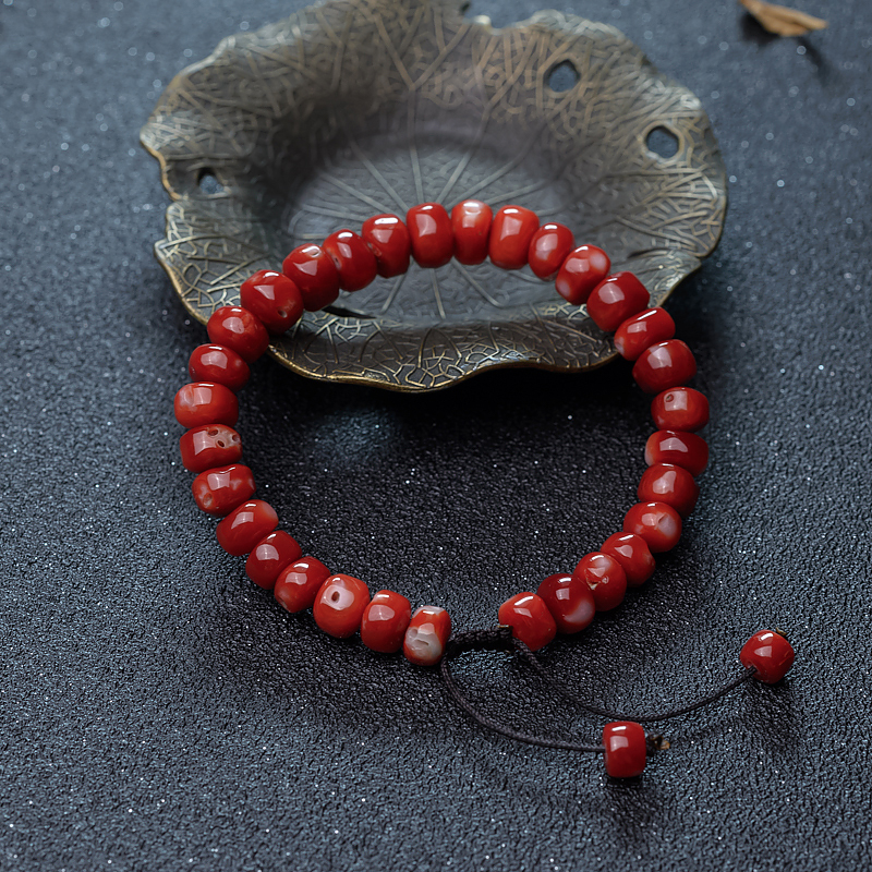 阿卡珊瑚单圈手串-红掌柜
