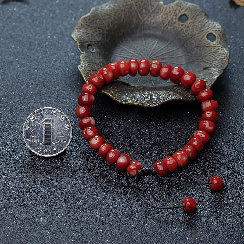 珊瑚算盘珠手串-红掌柜