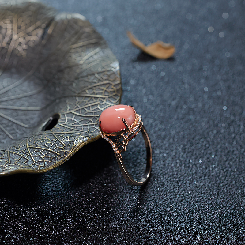 18K台湾深水珊瑚戒指-红掌柜