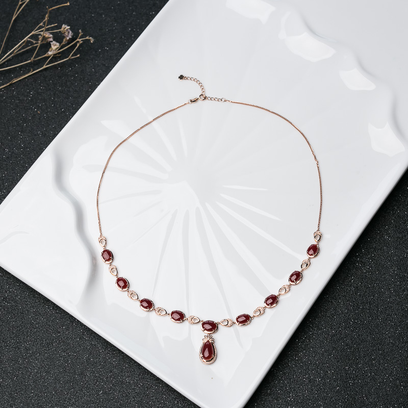 18K阿卡牛血红珊瑚项链-红掌柜