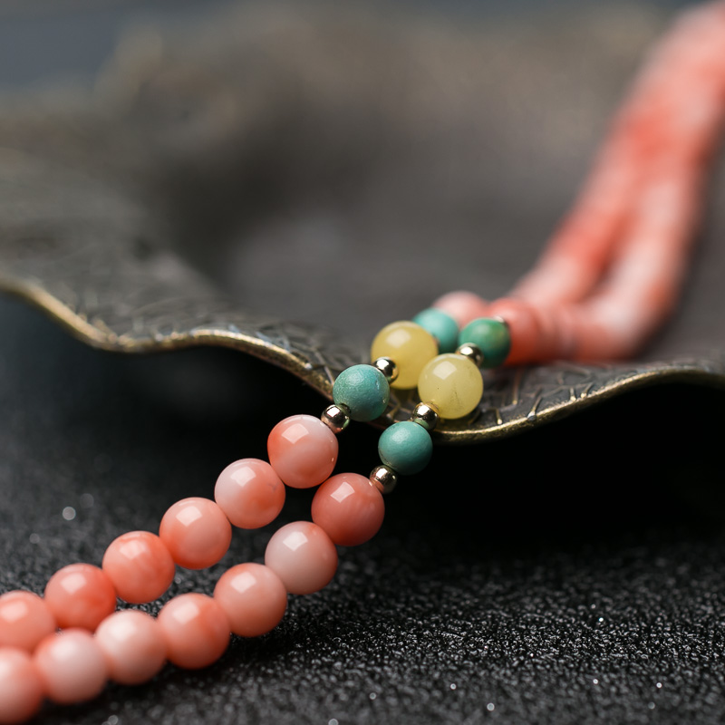 天然珊瑚花项链-红掌柜