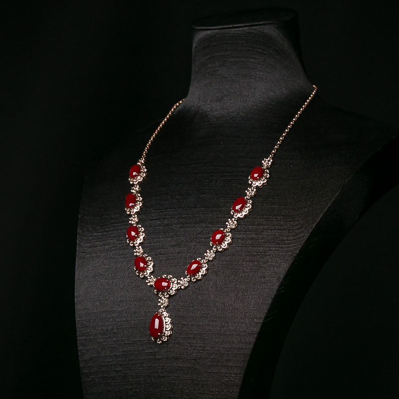 阿卡牛血红珊瑚项链-红掌柜