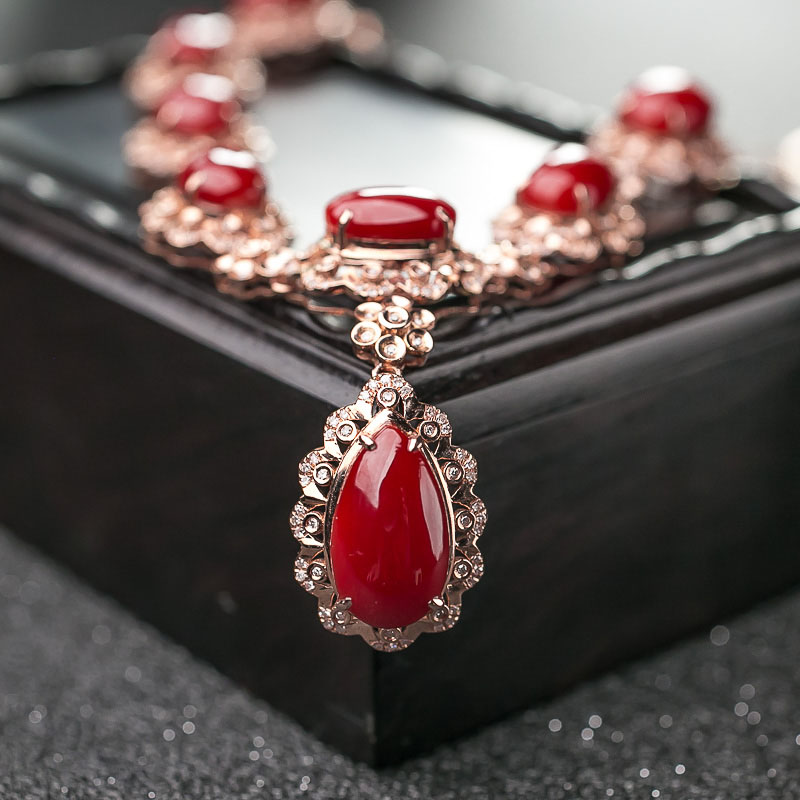 日本阿卡牛血红珊瑚项链-红掌柜