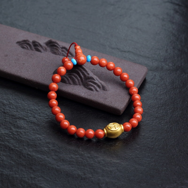 沙丁珊瑚单圈手串-红掌柜