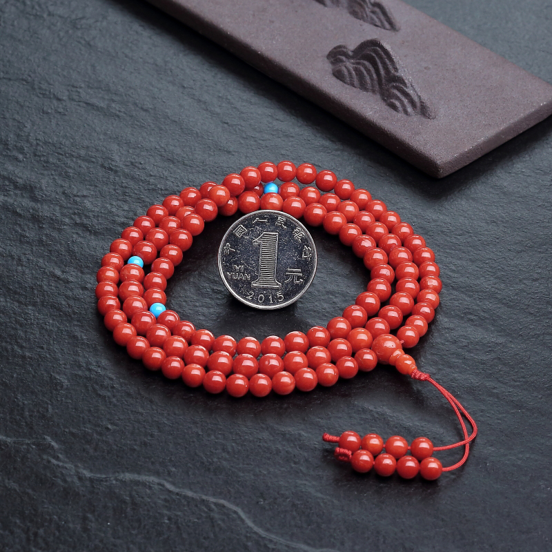 朱红珊瑚108佛珠-红掌柜
