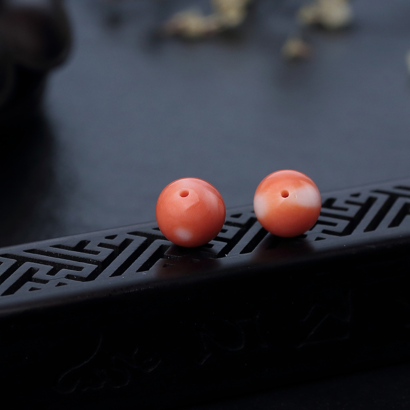 橘色珊瑚圆珠对珠-红掌柜